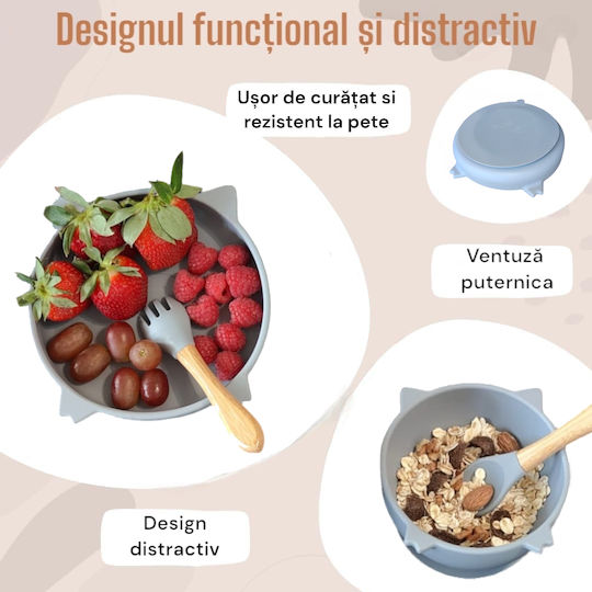 Malvys Set De Masă Din Silicon Albastru 5 Piese