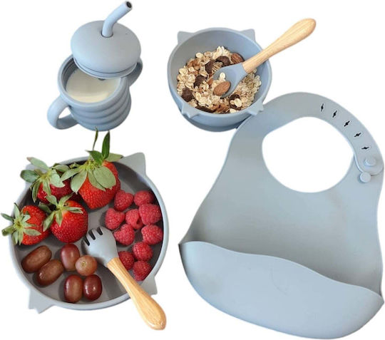 Malvys Set De Masă Din Silicon Albastru 5 Piese