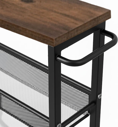 Relaxdays Relaxdays Lebensmittelregal Metallisch 4 Ebenen Schwarz 45.5x13x77cm