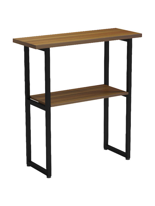 Solain Console Table from Wood & Metal Walnut-Black L79xW29xH85cm