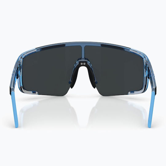 Bliz Cycling Glasses Ice With Blue Frame And Transparent Dark Polarized Photochromic Lenses