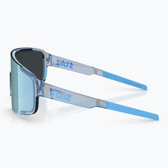 Bliz Cycling Glasses Ice With Blue Frame And Transparent Dark Polarized Photochromic Lenses