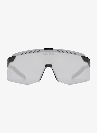Uvex Cycling Glasses With Black Frame And Mirror Transparent Photochromic Lenses