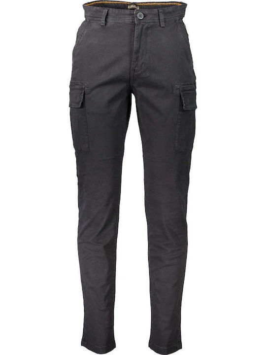 Yasuni Trousers Cargo Elastic in Regular Fit Black