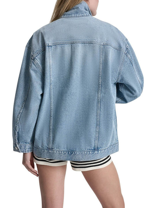 Damen Jean Jacken Hellblau