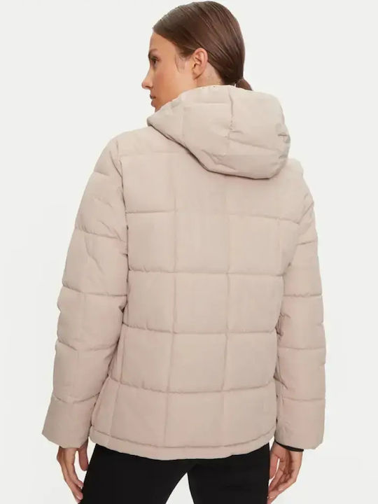 Дамско Puffer Яке за Зима Екрю