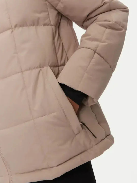 Дамско Puffer Яке за Зима Екрю