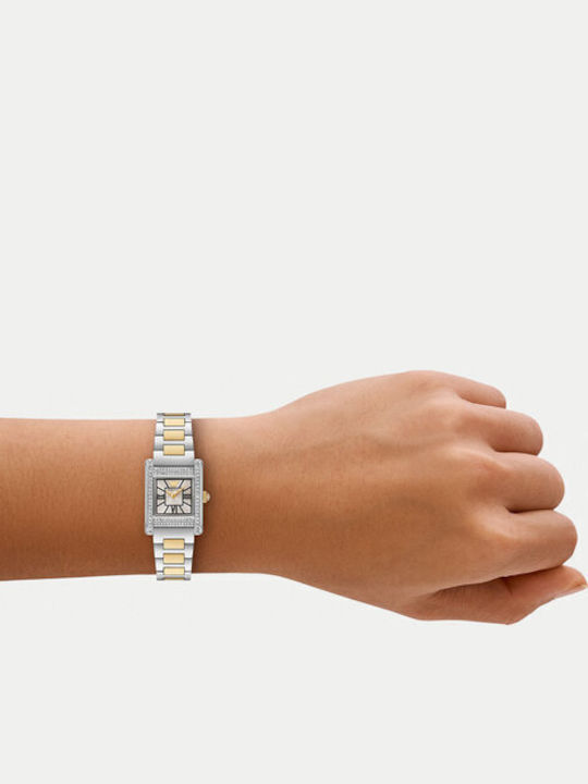 Emporio Armani Γυναικείο Ρολόι 26mm Μπαταρίας με Ασημί Μεταλλικό Μπρασελέ