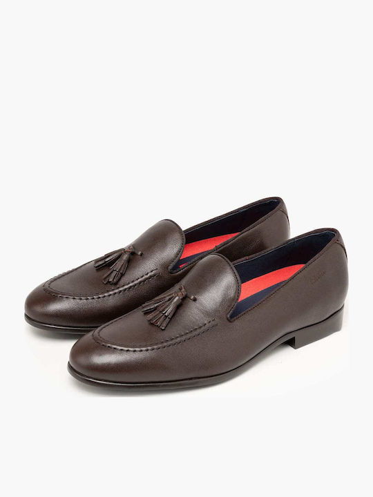 Δερμάτινα Ανδρικά Loafers σε Καφέ Χρώμα