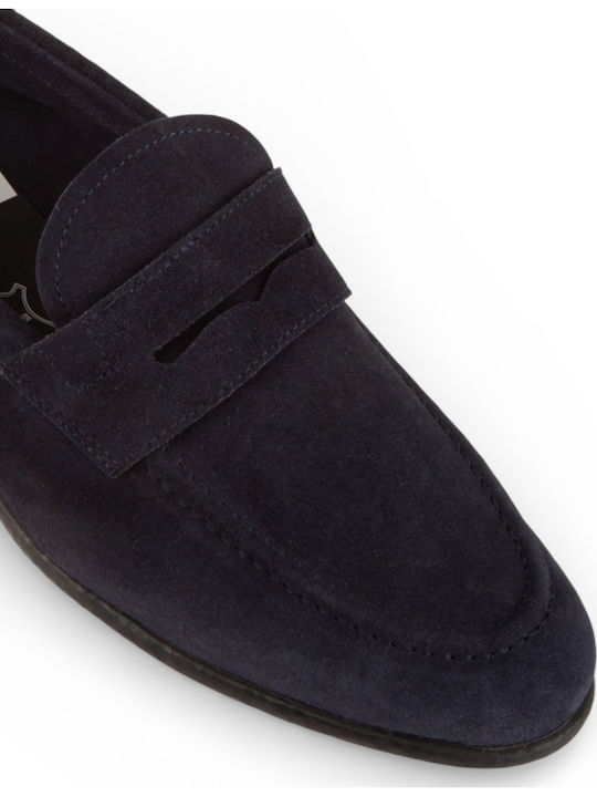 Leder Herren Mokassins in Blau Farbe