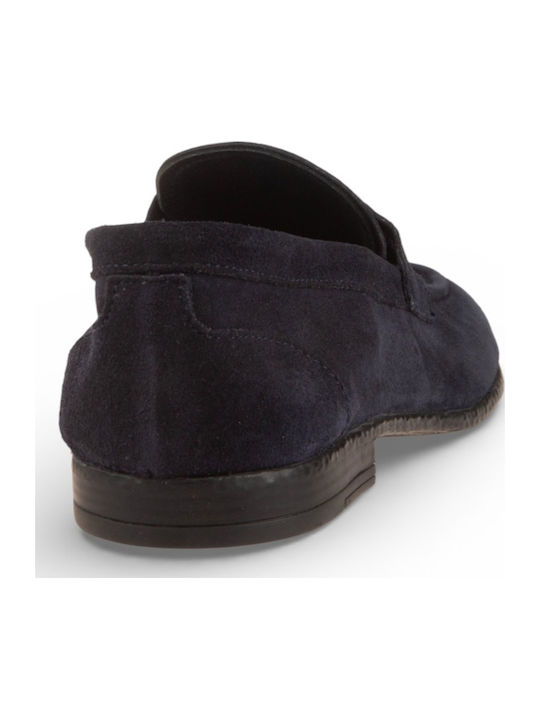 Leder Herren Mokassins in Blau Farbe