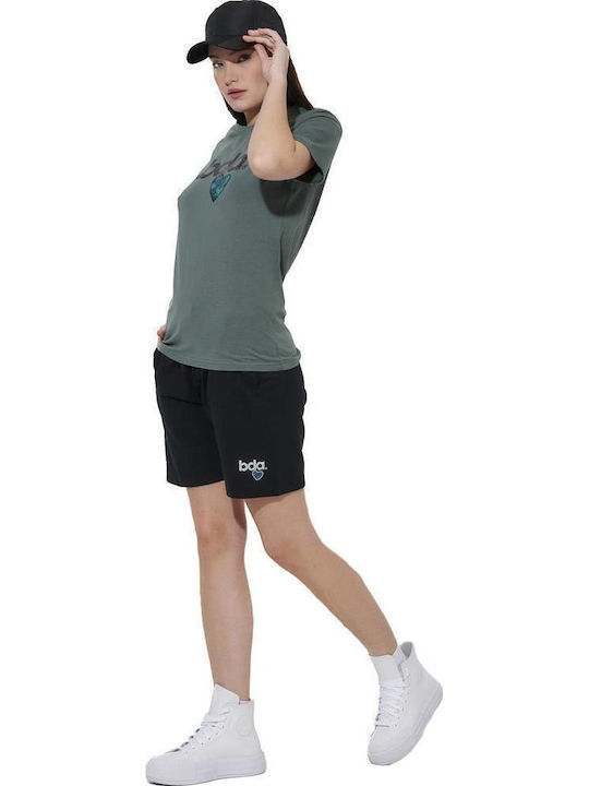 Damen Aktivbekleidung Bermudas Terry Schwarz