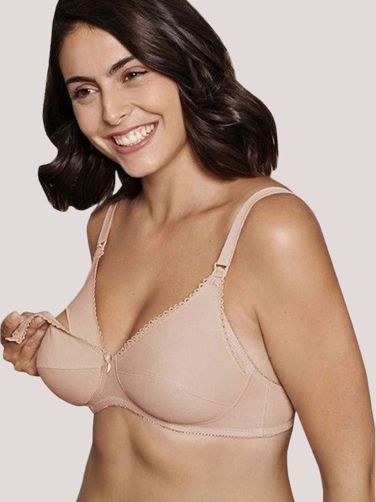 Beige Bra Without Padding With Underwire