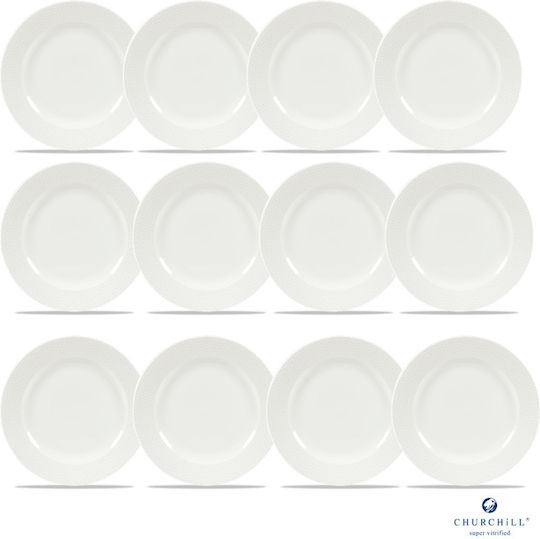 Churchill 1795 Shallow Serving Plate from White Porcelain 26.1cm 12 Pieces