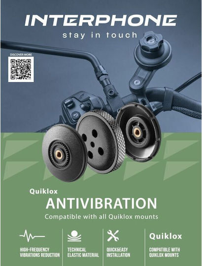Interphone Quiklox Омекотяващ Адаптер за Стойка за Мобилен Телефон за Мотоциклет