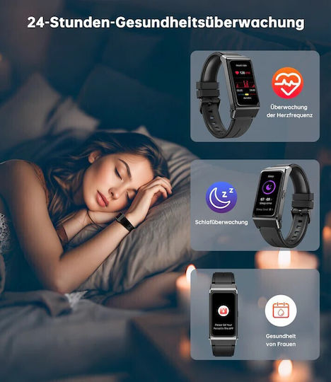 Oukitel BT11 Titanium Smartwatch με Παλμογράφο (Μαύρο)