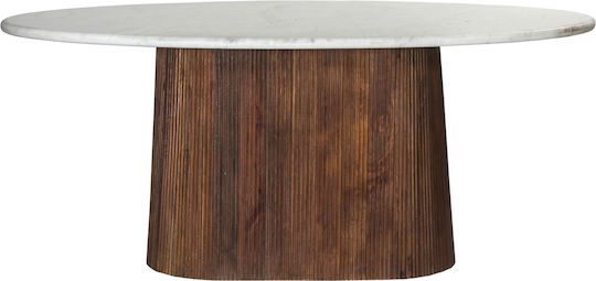 Purger Table Dining Room with Marble Surface White 180x90x76cm