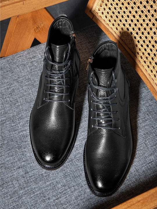 Herrenstiefel Schwarz Leder