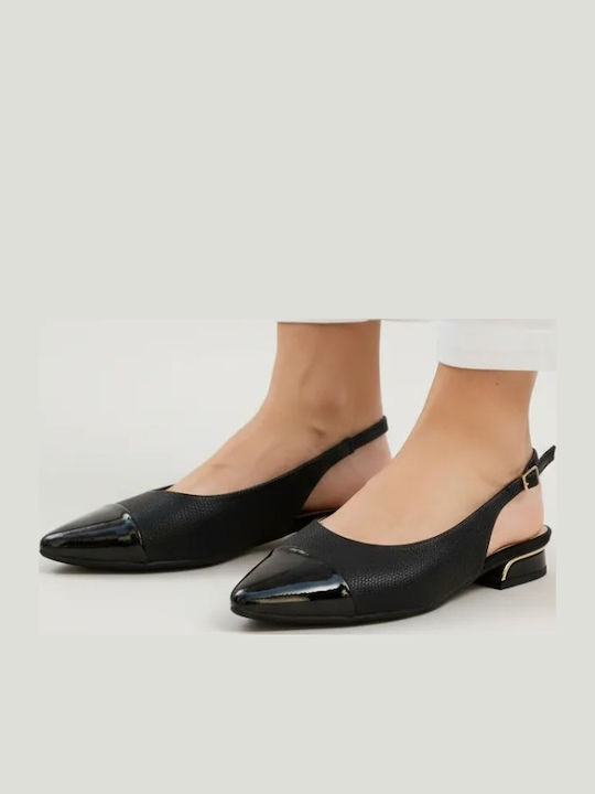 Γυναικείες Μπαλαρίνες Slingback σε Μαύρο Χρώμα