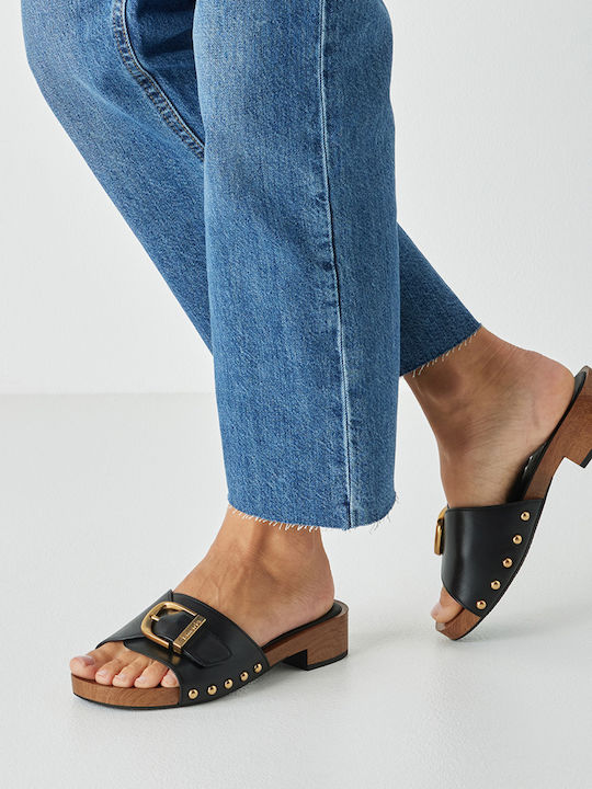 Damen Flache Sandalen Schwarz