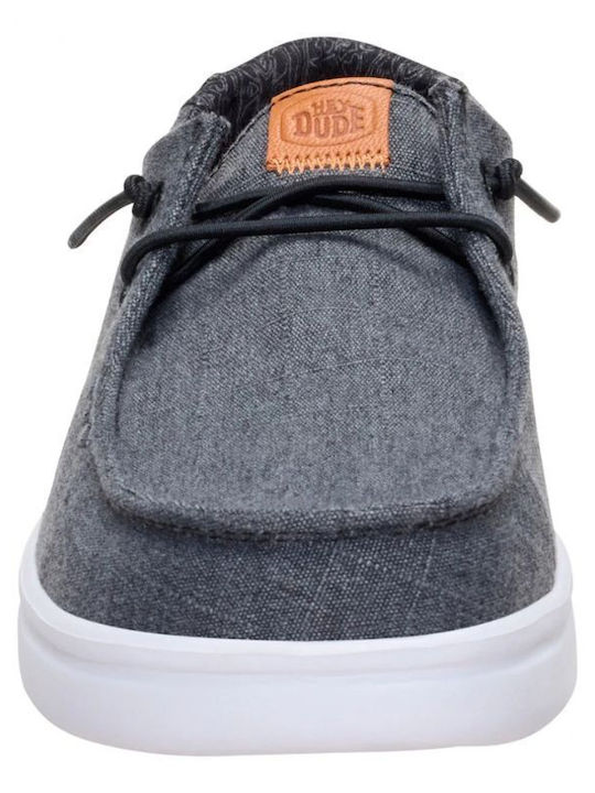 Wendy Rise Chambray Women's Moccasins in Black Colour