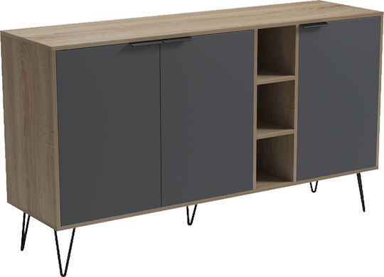 Buffet Balain from Wood & Metal Anthracite 142x35.5x83cm