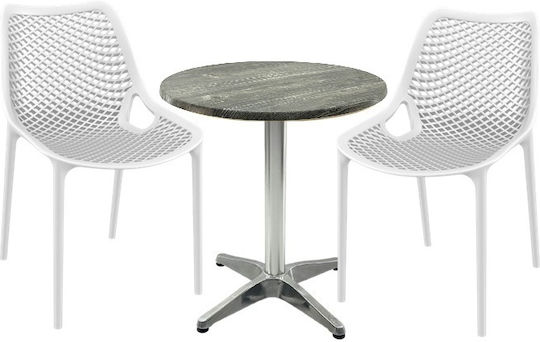 Set Sala De Mese 3 Piese Alb Set Sala De Mese 3 Piese Alb