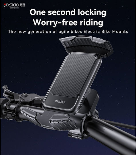 Bicycle Phone Holder 360 Rotation One-touch Stabilization 4.7-7 Inch Yesido Black