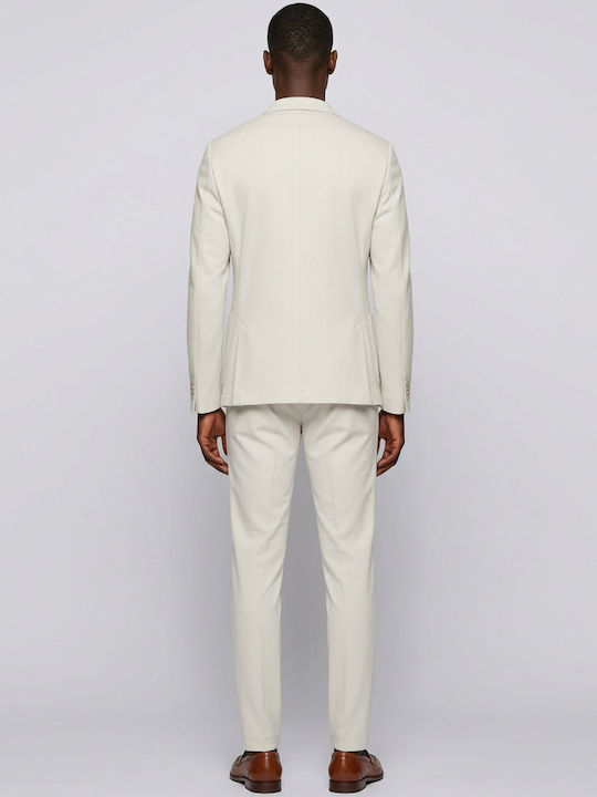 C Hanry Ανδρικό Σακάκι με Στενή Εφαρμογή Light Beige