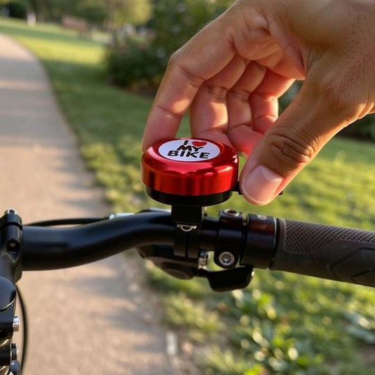 Avizar Clopot Mediu din Oțel pentru Bicicletă pentru Ghidon Standard Roșu