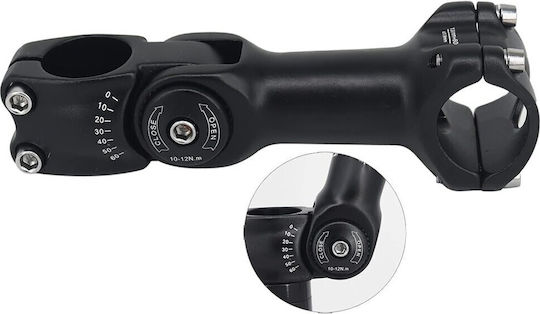 Tijă Reglabilă De Ghidon Zola Unghi De Înclinare 0-60º Diametru 28,6 Mm Lungime 16 Cm Aliaj De Aluminiu Negru