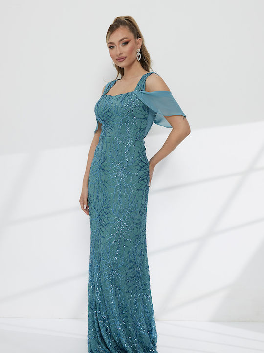 Maxi Dress for Wedding - Christening Light Blue