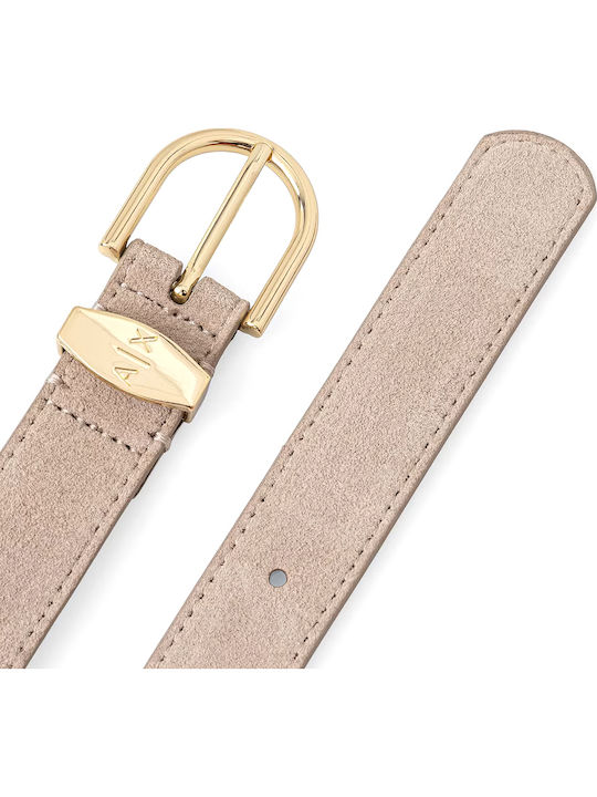 Armani Exchange Beige Leather Women's Belt