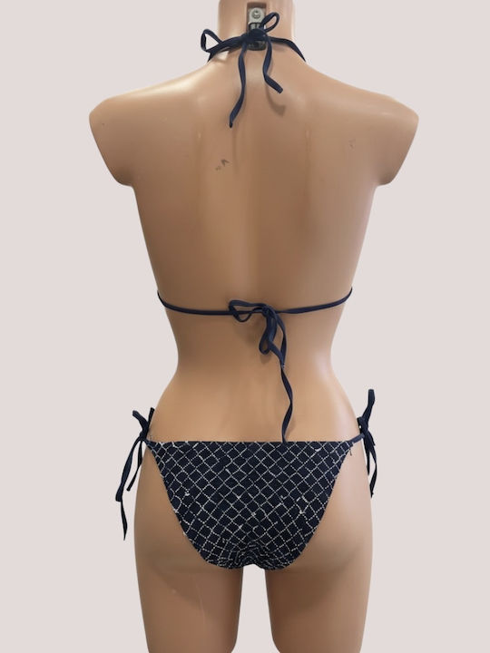 Set Bikini Triunghi Push Up & Brazilia Albastru