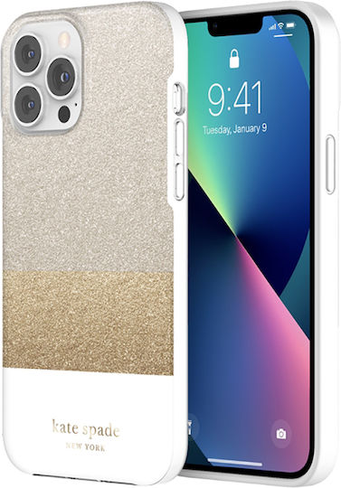 Kate Spade Handyhülle iPhone 12 Pro Max 13 Pro Max Magsafe Glitzer Block Glitzer Bereich Gold