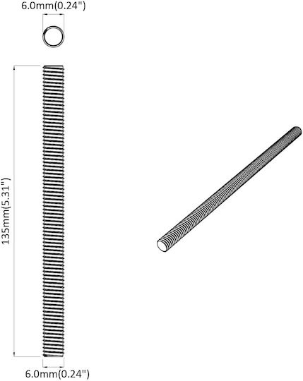 vidaXL Screw With Diameter M6 And Length 135mm 12 Pieces