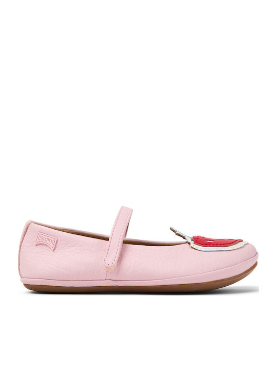 Kids Ballerinas with Hoop & Loop Closure Leather Pink Nina Nina
