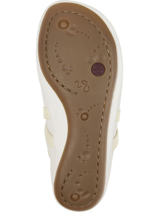 Kids Ballerinas with Hoop & Loop Closure Leather White Nina Nina