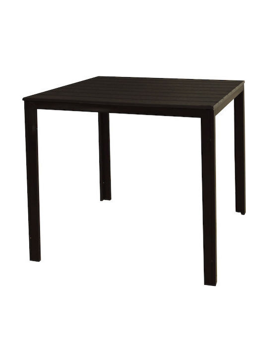 Set Sala De Mese Pentru Spații Exterioare Mici Baka 3 Piese Negru