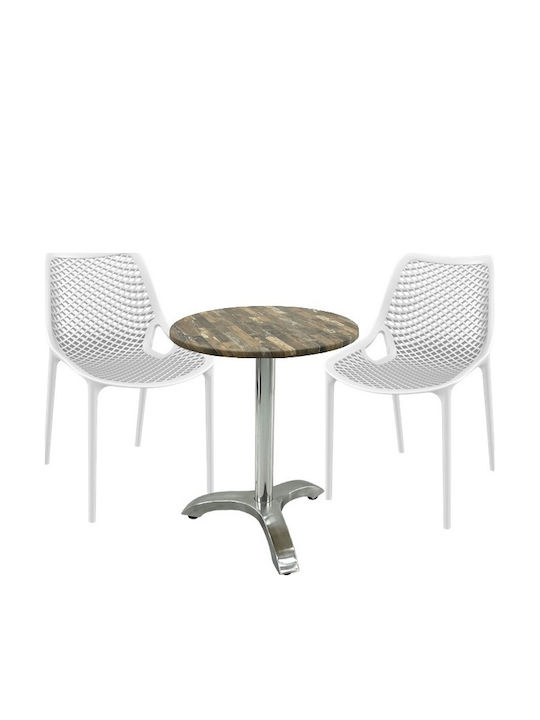 Set Sala De Mese Pentru Spații Exterioare Mici Maple 3 Piese MAPLE