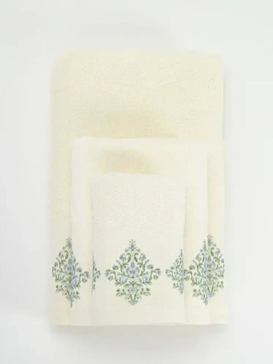 Borea Gesichtstuch Damask 50x90cm Ecru
