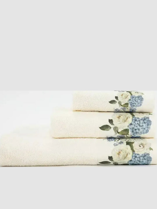 Borea Hortensia Face Towel 50x90cm White