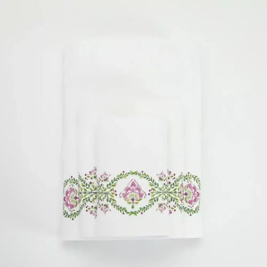 Borea Bath Towels Set of 3 pcs Lotus White