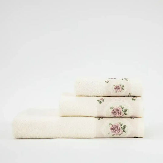 Borea Bath Towels Set 3 pcs Wildrose White