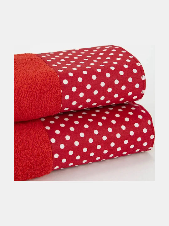 Borea Set of Bath Towels 2 Pcs Rubia Red