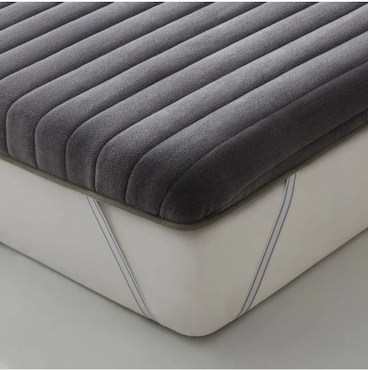 Gray Mattress Topper for Single Bed from Foam (150x200cm)