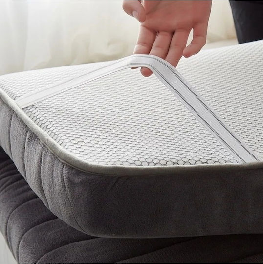 Gray Mattress Topper for Single Bed from Foam (90x190cm)