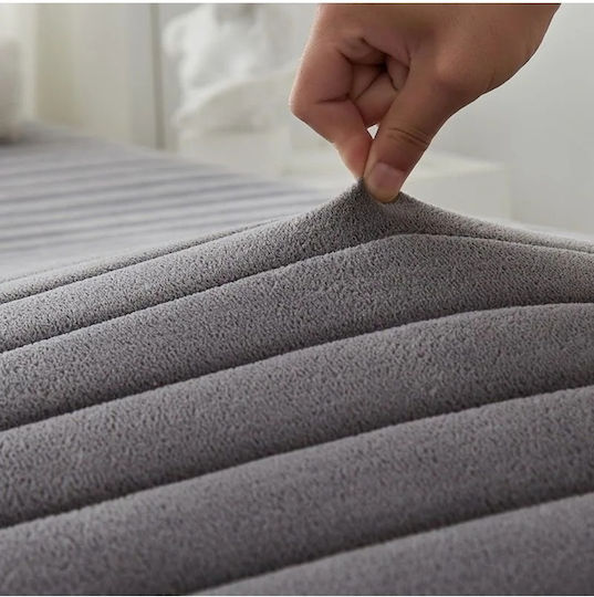 Gray Mattress Topper for Single Bed from Foam (90x190cm)