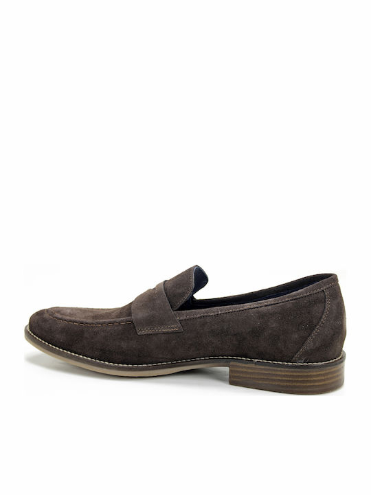 Suede Ανδρικά Μοκασίνια σε Καφέ Χρώμα