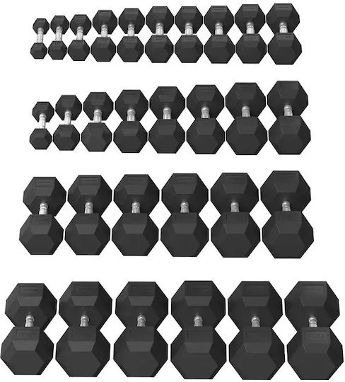 Tunturi Haltere Hexagonale Din Cauciuc 1 x 15kg